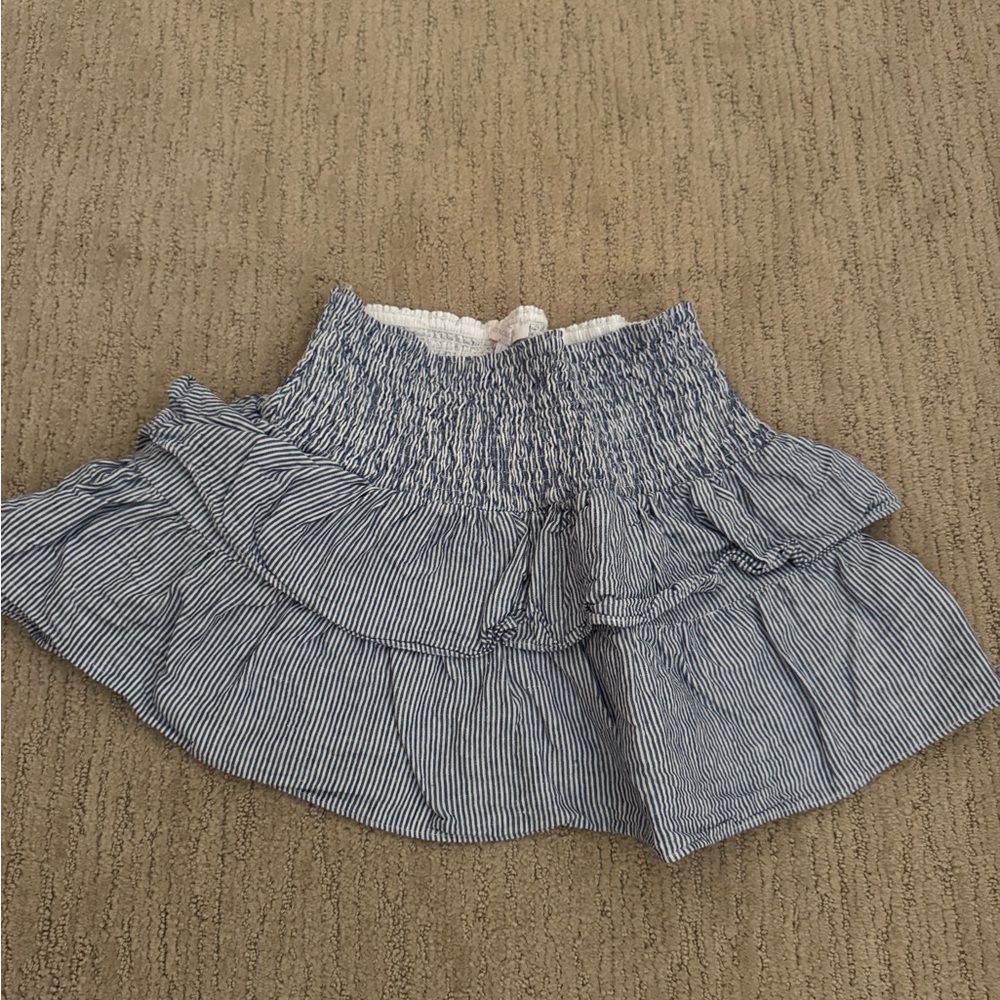 Striped Blue Ruffle Skirt